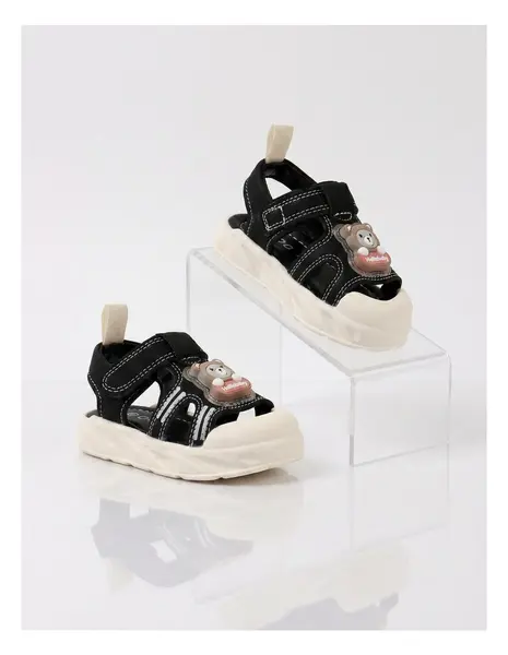 Sandale HelloBaby Bear, negru