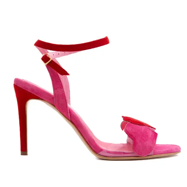 Sandale Love Me Piele Intoarsa, Rosii, Editie Limitata - 34 / 8 cm