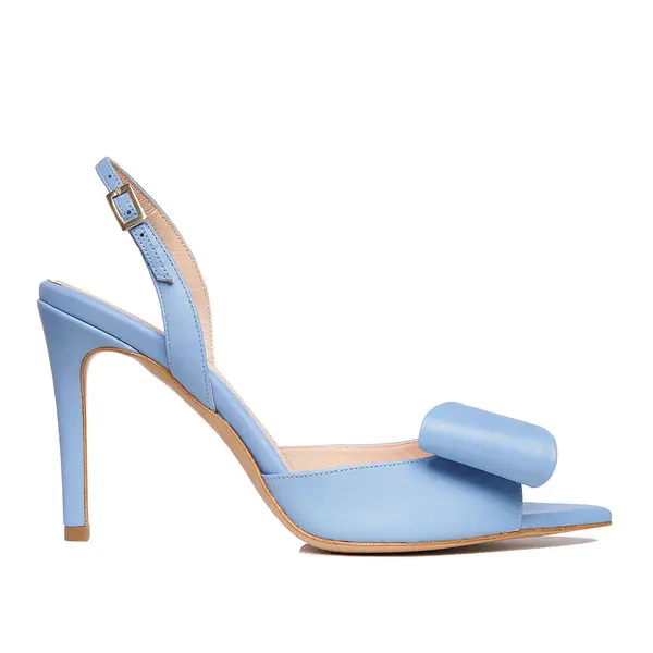 Sandale Luna Piele Naturala, Varf Ascutit, Blue - 35 / 8 cm