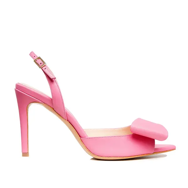 Sandale Luna Piele Naturala, Varf Ascutit, Roz - 39 / 11 cm