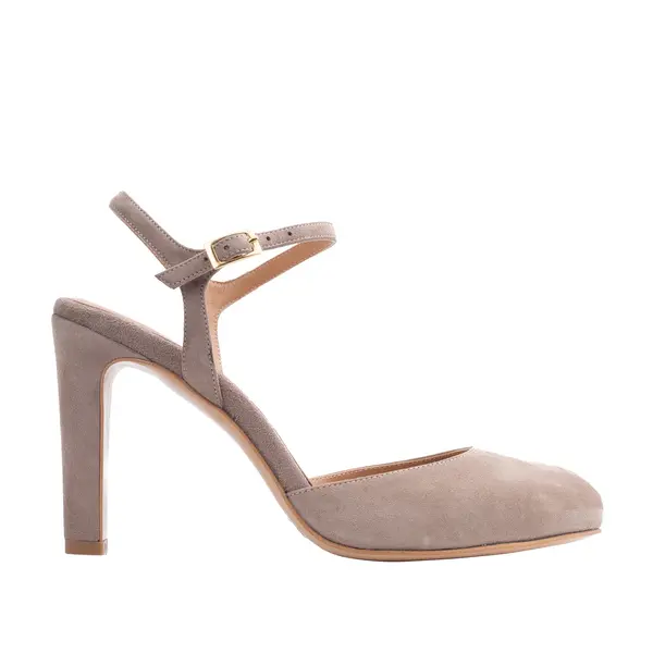 Sandale Lydia Piele Intoarsa, Nude - 40 / 9.5 cm - Subtire