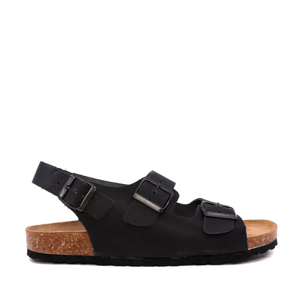 Sandale reglabile bărbați Benvenuti negre din piele 2619bs9539n