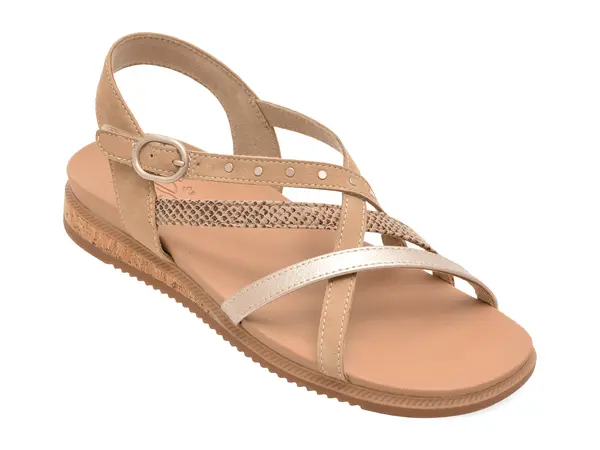 Sandale SKECHERS bej, DESERT KISS LOW, din piele ecologica