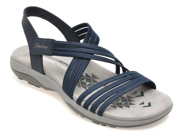 Sandale SKECHERS bleumarin, REGGAE SLIM, din material textil