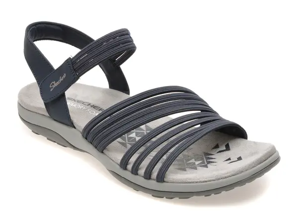 Sandale SKECHERS bleumarin, REGGAE SLIM, din material textil