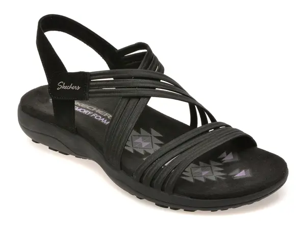 Sandale SKECHERS negre, REGGAE SLIM, din material textil