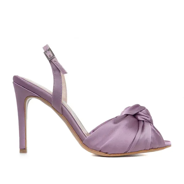Sandale Sofia Satin, Mov-Lavanda - 34 / 8 cm