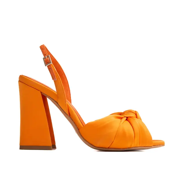 Sandale Sofia Satin, Portocalii - 34 / 8 cm - Subtire