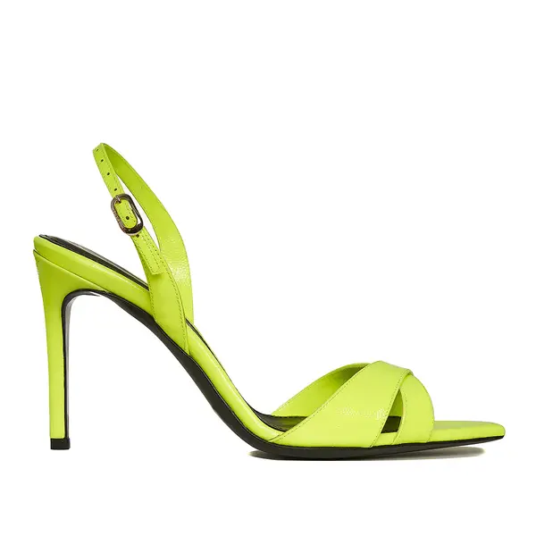 Sandale Thea Piele Naturala, Neon Lime, Editie Limitata - 35 / 11 cm