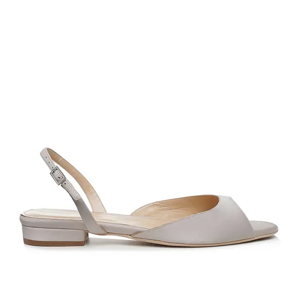 Sandale Vicky Satin, Gri-Argintiu - 35 / 1 cm