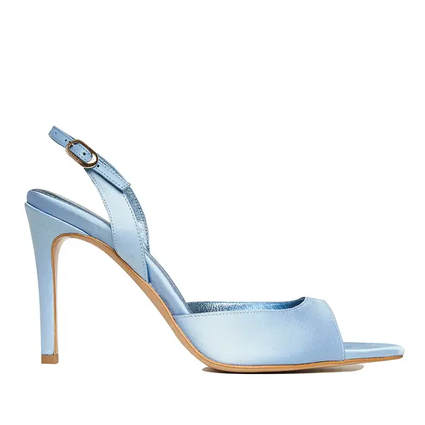 Sandale Vicky Satin, Varf Ascutit, Albastre - 37 / 11 cm