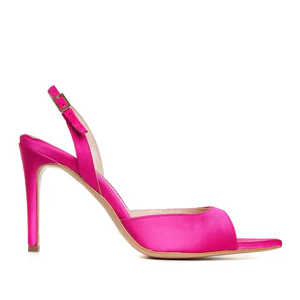 Sandale Vicky Satin, Varf Ascutit, Fucsia - 41 / 9.5 cm