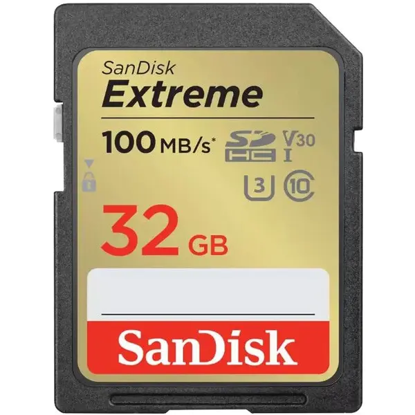 Sandisk Card de memorie SanDisk Extreme, 32 GB, SDHC, UHS-I, Class 10, U3, V30