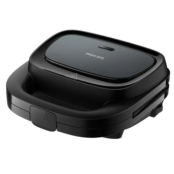 Sandwich-maker Philips HD2330/90 seria 3000, 750 W, Plite neaderente si versatile pentru sandwich-uri, Sistem de blocare rapida, Comutator pornit/oprit, Negru