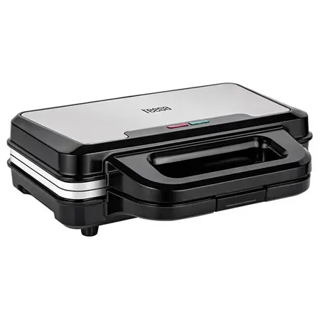 Sandwich Maker Teesa Ceramic XXL TSA3226, 900 W, 2 sandvisuri, Indicator functionare (Negru/Argintiu)