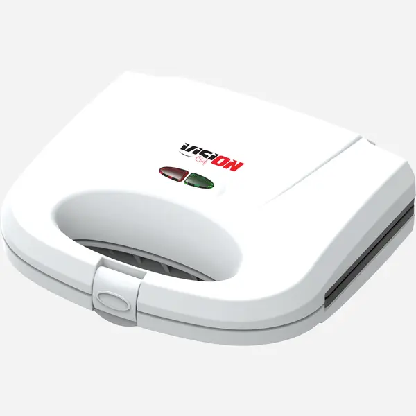 Sandwich maker Vision Chef VSM750A, 750 W, 2 felii, Placi metalice cu invelis antiaderent, Alb
