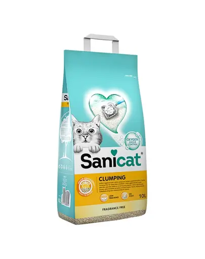 SANICAT Clumping asternut din bentonita pentru litiera pisicilor, fara miros 16 L