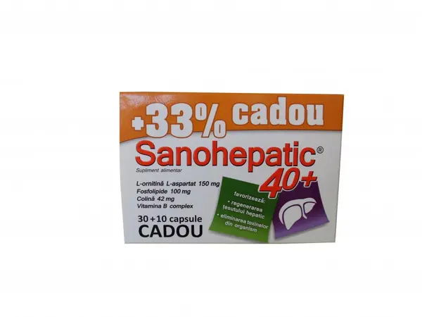 Sanohepatic 40+ 30 capsule + 10 capsule Cadou