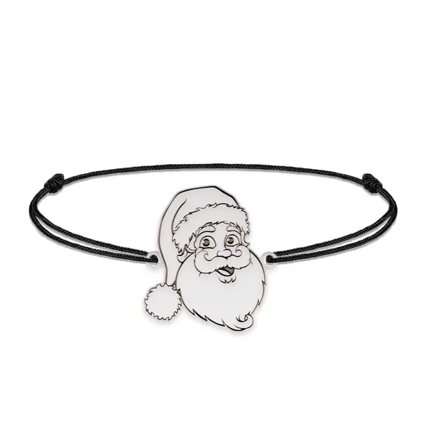 Santa - Bratara snur personalizata Mos Craciun din argint 925