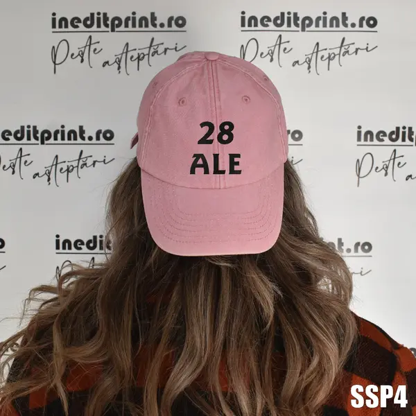 Sapca cu personalizare BRODATA pentru adulti SSP4 VINTAGE, DUSKY PINK