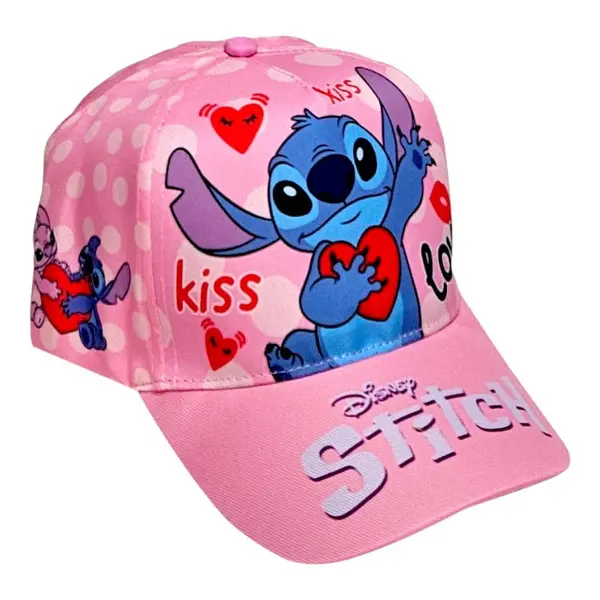 Sapca pentru fetite, multicolor, marimea 52 cm, Kiss, Love, Stitch Engros