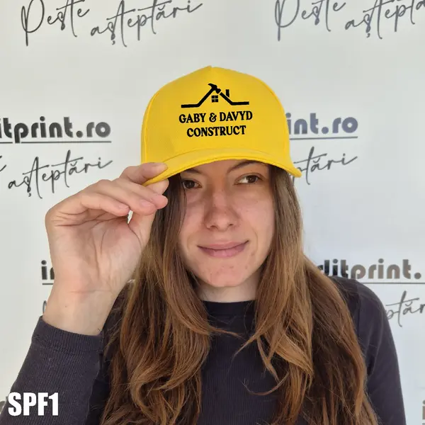 Sapca personalizabila cu LOGO sau TEXT - SPF1 MALFINI, GALBEN