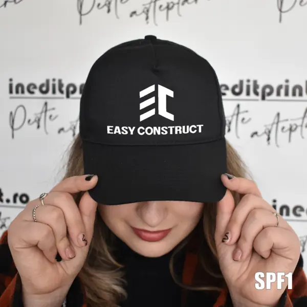 Sapca personalizabila cu LOGO sau TEXT - SPF1 MALFINI, NEGRU