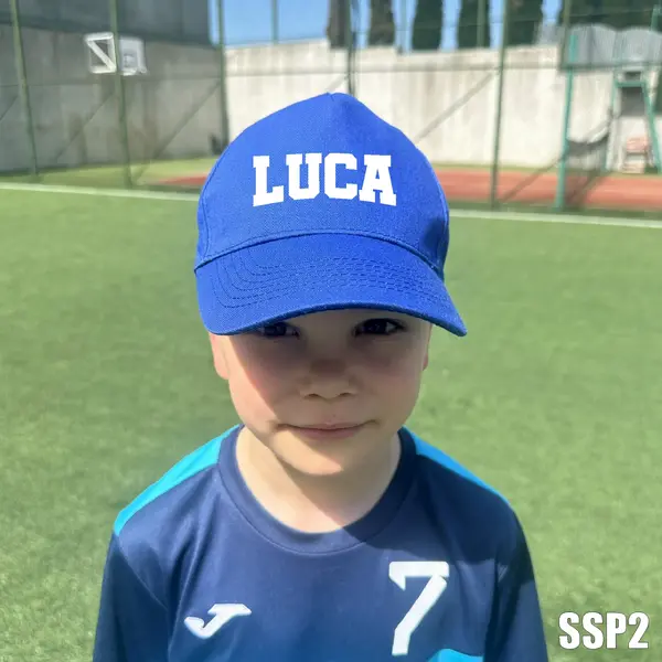 Sapca personalizabila pentru copii cu TEXT SSP2C BOSTON JUNIOR, ALBASTRU