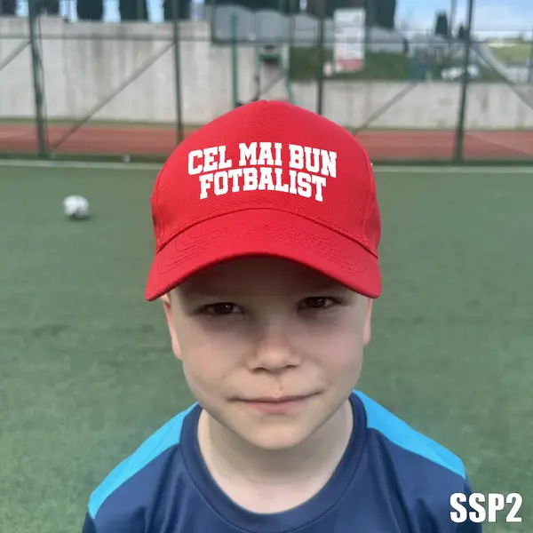 Sapca personalizabila pentru copii cu TEXT SSP2C BOSTON JUNIOR, ROȘU