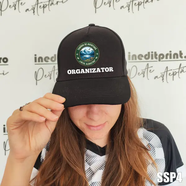 Sapca personalizata pentru adulti cu logo Tabara SSP4 Negru, MALFINI