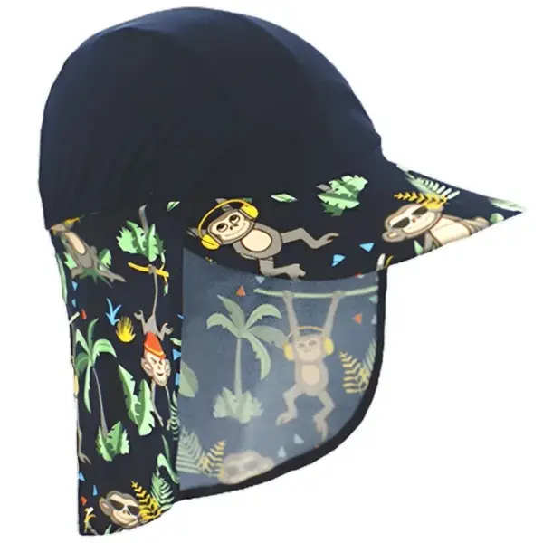 Sapca protectie soare cu protectie gat, Jungle Mix, Marimea L, 4-8 ani