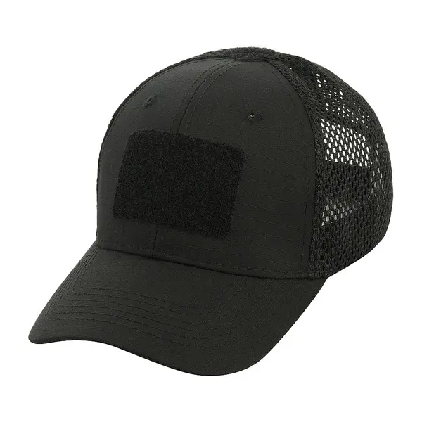 Sapca tactica trucker M-Tac Mesh Flex Ripstop Baseball Cap cu velcro - NEGRU / S/M 56 cm
