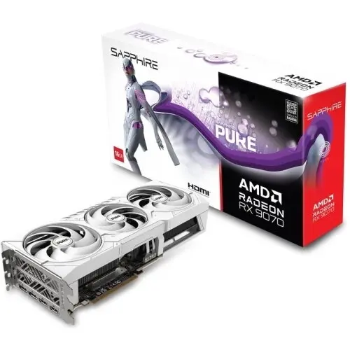 SAPPHIRE Placa video Sapphire PURE AMD Radeon RX 9070 16GB Gaming OC, GDDR6, 256-bit