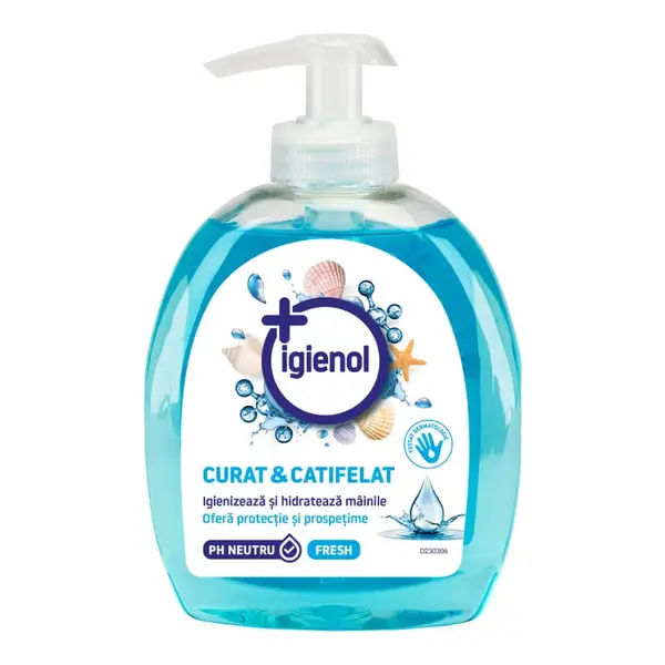 Sapun lichid antibacterian pentru maini Igienol Fresh 300 mL pH neutru Sapun lichid antibacterian pentru maini Igienol Fresh 300 mL pH neutru