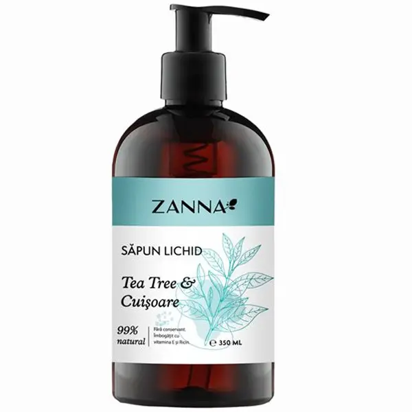 Sapun lichid cu tea tree si cuisoare, 350ml, Zanna