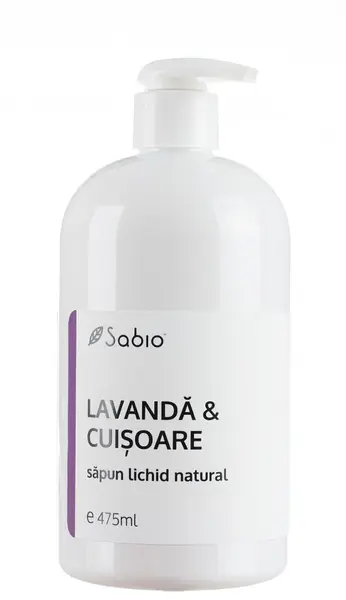 Sapun lichid natural cu lavanda si cuisoare, 475ml, Sabio