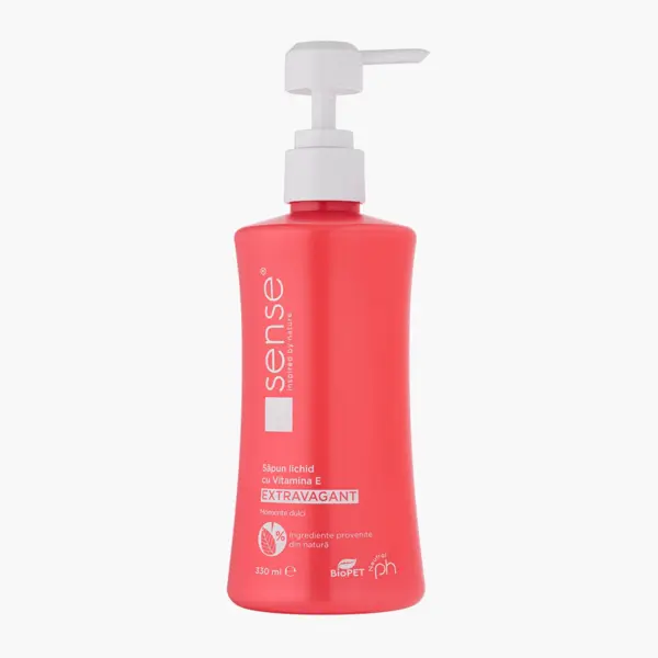 Sapun lichid pentru maini Sense 330 mL diverse parfumuri Sapun lichid pentru maini Sense 330 mL diverse parfumuri Extravagant