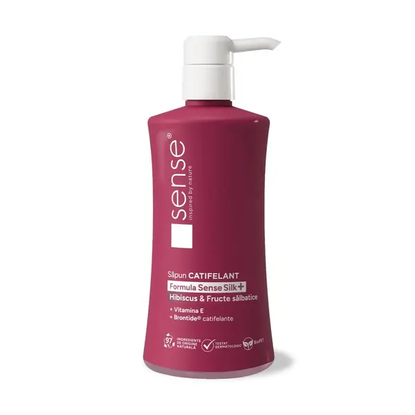 Săpun lichid pentru mâini SenseSilk+ 330 ml diverse parfumuri Săpun lichid pentru mâini SenseSilk+ 330 ml diverse parfumuri hibiscus & fructe salbatice