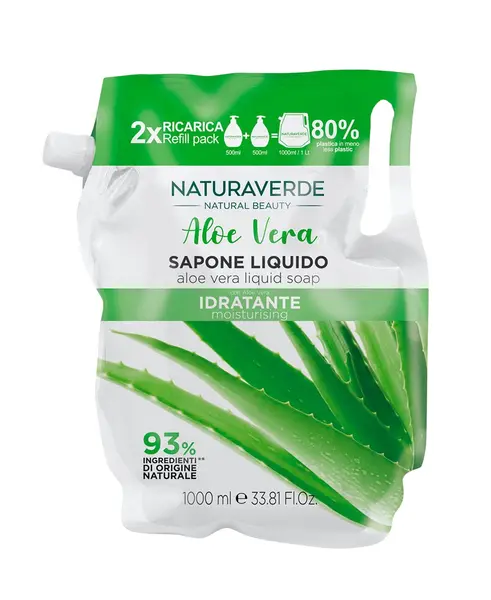 Sapun lichid rezerva cu aloe vera hidratant, 1000ml, Natura Verde