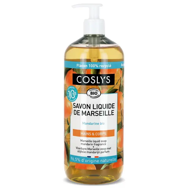 Sapun Lichid si Gel de Dus de Marsilia Bio cu Mandarine Format Mare 1L