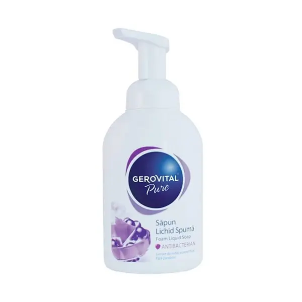 Sapun lichid spuma Antibacterian cu extract de rodie, 300ml - Gerovital Pure Glycerin