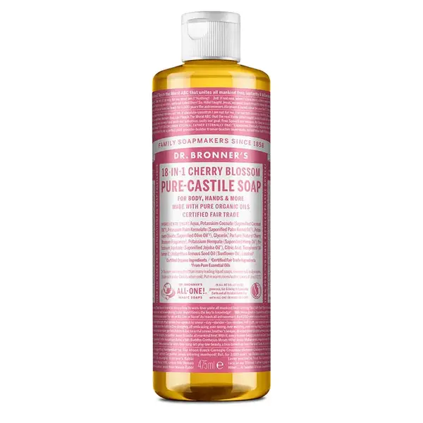 Sapun Organic de Castilia 18-in-1, Cherry Blossom (Lichid) - 475 ml