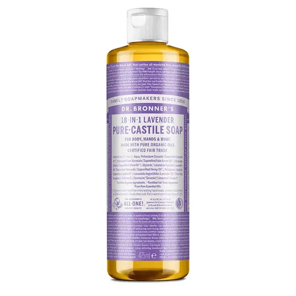 Sapun Organic de Castilia 18-in-1, Lavanda (Lichid) - 475 ml