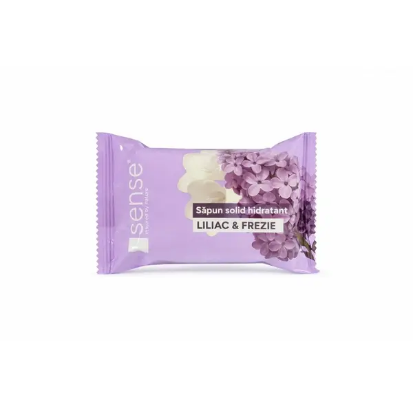 Săpun solid de mâini hidratant cu miros floral SENSE 100 g Săpun solid de mâini hidratant cu miros floral SENSE 100 g liliac&frezie