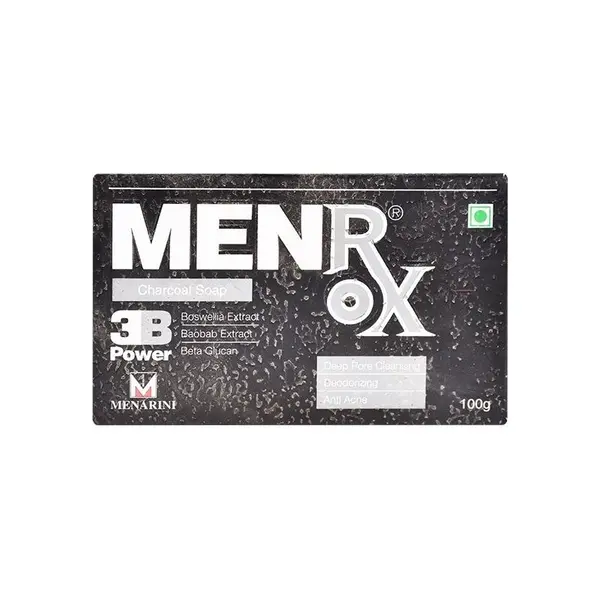 Sapun Solid, Menarini, Men Rox, Fara Parabeni, cu Carbune Activ, Extract de Baobab si Boswellia, 100gr