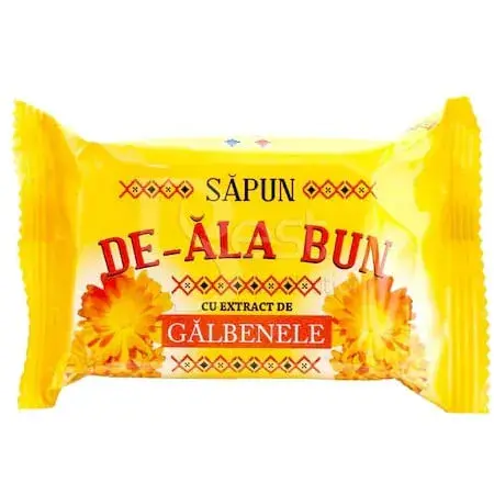 Sapun solid pentru maini cu uleiuri vegetale De-Ala Bun 90 g Sapun solid 90 g galbenele De-ala Bun