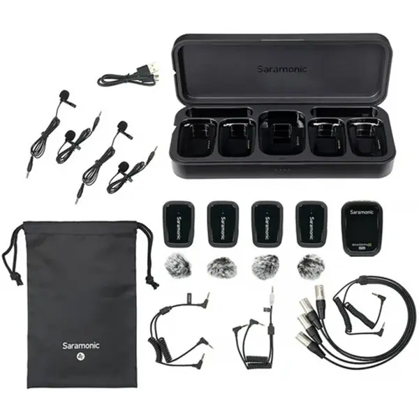 SARAMONIC Microfon wireless Saramonic Blink500 ProX B8, 1x Receiver, 4x Microfon, Autonomie microfon 11 ore, Raza de actiune 280m, Negru