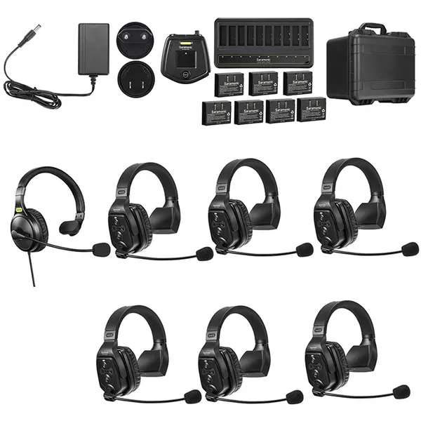 SARAMONIC Sistem Intercom Wireless pentru 7 Persoane Saramonic WiTalk WT7S Full-Duplex 1.9GHz Casti Single-ear Negru