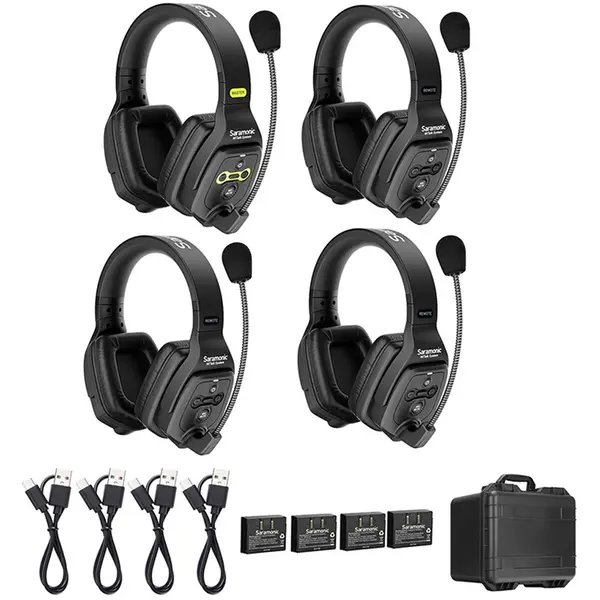 SARAMONIC Solutie intercom stereo comp Saramonic WiTalk WT4D4xbat, 4 pers, Full-Duplex 1.9GHz, dual-ear
