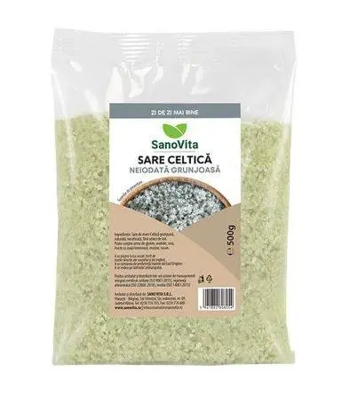 Sare Celtica grunjoasa neiodata, 500g - Sanovita